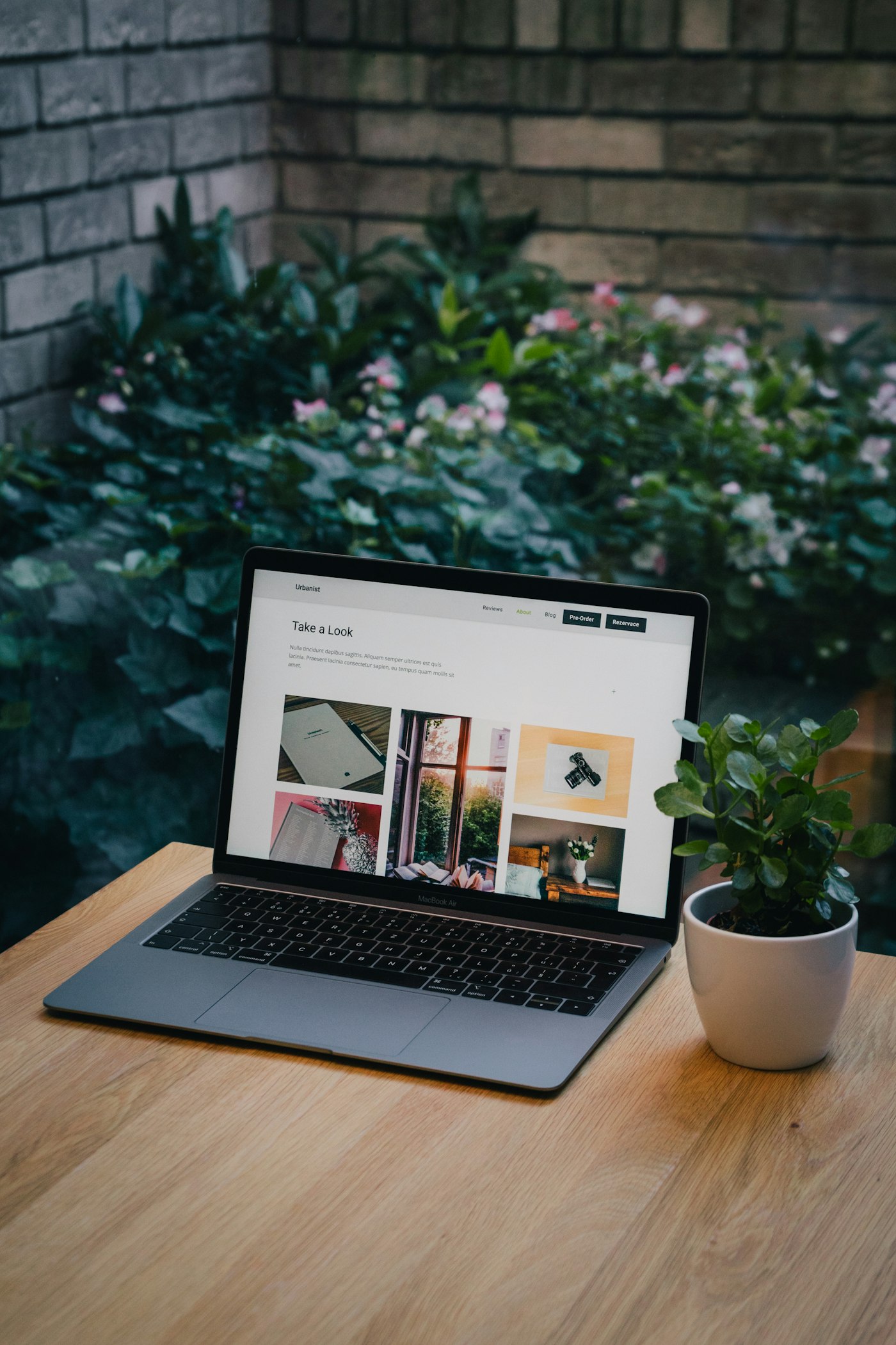 A website shown on a laptop